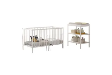 Spjälsäng med skötbord Jaxx Dino Jaxx White