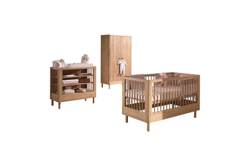 Spjälsäng med sköttenhet garderob Jaxx Forrest Jaxx oak - Huonekalut - Lasten kalusteet - Lasten huonekalusetti