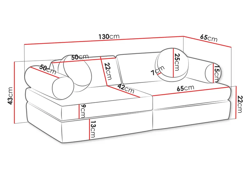 Tharosin Lastensohva - Ruskea - Huonekalut - Lasten kalusteet - Lasten sohva
