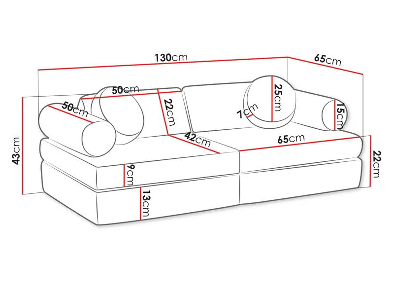 Tharosin Lastensohva - Vihreä - Huonekalut - Lasten kalusteet - Lasten sohva
