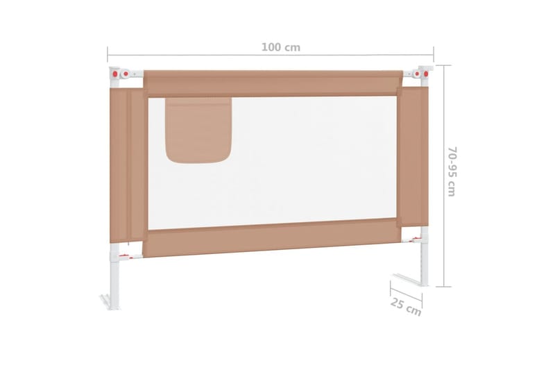 Turvalaita sänkyyn harmaanruskea 100x25 cm kangas - Taupe - Huonekalut - Lasten kalusteet - Lastensängyt & juniorisängyt