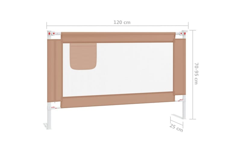 Turvalaita sänkyyn harmaanruskea 120x25 cm kangas - Taupe - Huonekalut - Lasten kalusteet - Lastensängyt & juniorisängyt