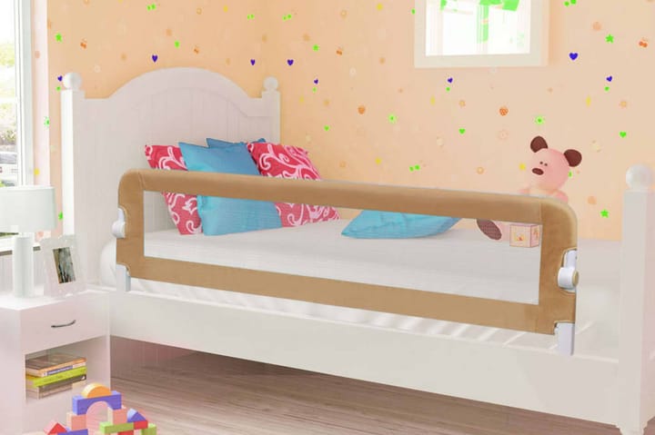 Turvalaita sänkyyn polyesteri 150x42 cm ruskeanharmaa - Ruskea - Lastensängyt & juniorisängyt