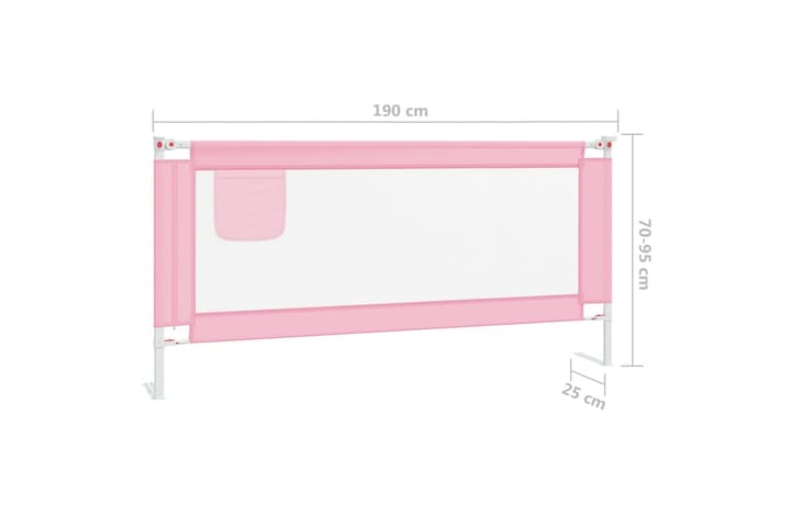 Turvalaita sänkyyn pinkki 190x25 cm kangas - Pinkki - Lastensängyt & juniorisängyt