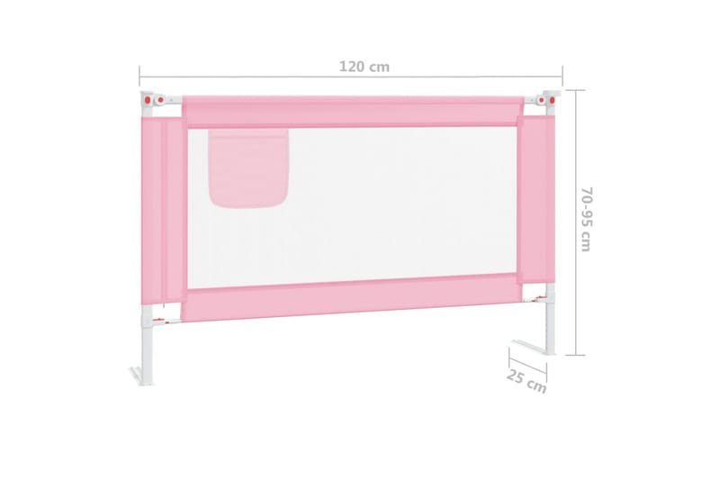 Turvalaita sänkyyn pinkki 120x25 cm kangas - Pinkki - Huonekalut - Lasten kalusteet - Lastensängyt & juniorisängyt