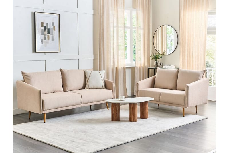 Maurana Sohva 3-istuttava - Beige/Kulta - Huonekalut - Sohva - 3:n istuttava sohva