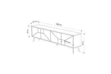 Dune tv-taso 180x29,6 cm valkoinen - Hanah Home - Huonekalut - TV- & Mediakalusteet - Tv taso & Mediataso