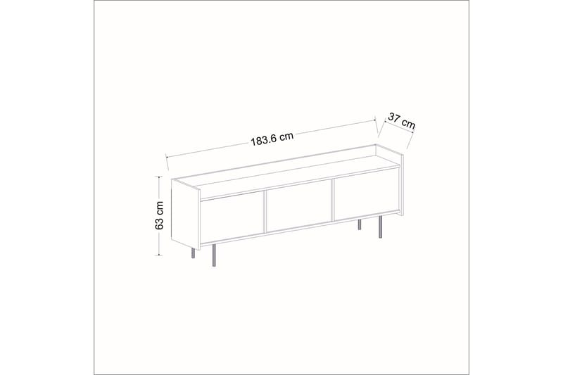 Atlas tv-taso 183,6x37 cm valkoinen - Hanah Home - Huonekalut - TV- & Mediakalusteet - Tv taso & Mediataso