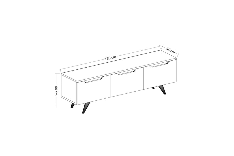 Babice tv-taso 150x35 cm valkoinen/ruskea - Hanah Home - Huonekalut - TV- & Mediakalusteet - Tv taso & Mediataso