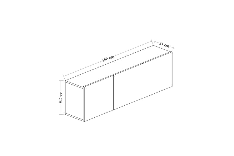 Bruce tv-taso 150x31 cm musta - Hanah Home - Huonekalut - TV- & Mediakalusteet - Tv taso & Mediataso
