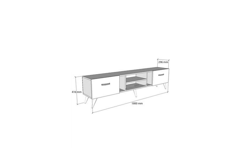 Rudy tv-taso 180x29,6 cm valkoinen - Hanah Home - Huonekalut - TV- & Mediakalusteet - Tv taso & Mediataso