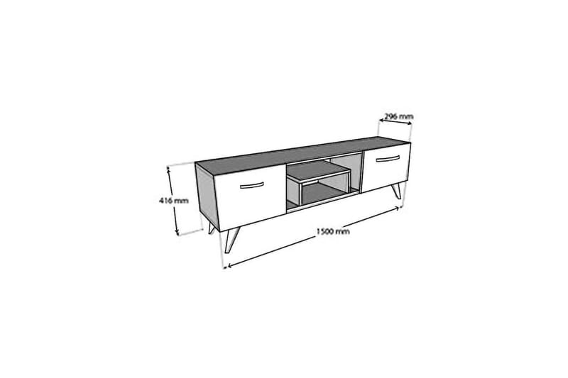 Irma tv-taso 150x29,6 cm valkoinen - Hanah Home - Huonekalut - TV- & Mediakalusteet - Tv taso & Mediataso