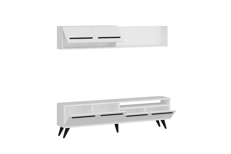 Mono tv-kalustesetti 180x22 cm valkoinen - Hanah Home - Huonekalut - TV- & Mediakalusteet - TV-kalustepaketti