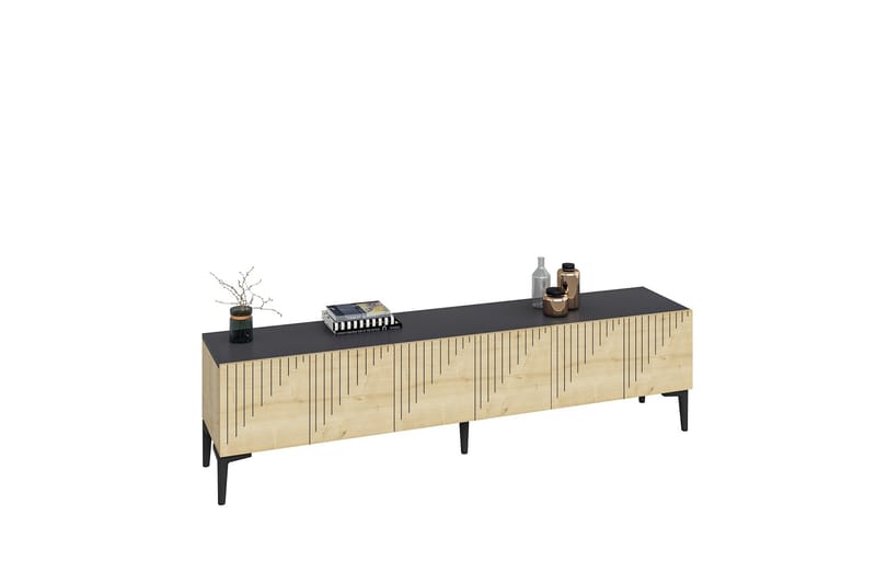 Artemis tv-taso 180x37 cm ruskea/musta - Hanah Home - Huonekalut - TV- & Mediakalusteet - Tv taso & Mediataso