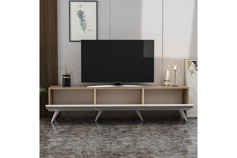 Valentina tv-taso 180x35 cm valkoinen - Hanah Home - Huonekalut - TV- & Mediakalusteet - Tv taso & Mediataso