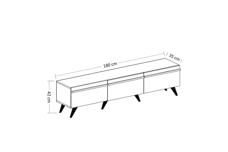 Valentina tv-taso 180x35 cm valkoinen - Hanah Home - Huonekalut - TV- & Mediakalusteet - Tv taso & Mediataso