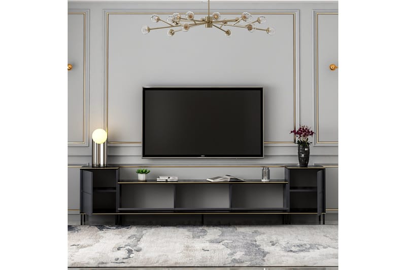 Imaj tv-kalustesetti 180x35 cm musta - Hanah Home - Huonekalut - TV- & Mediakalusteet - TV-kalustepaketti