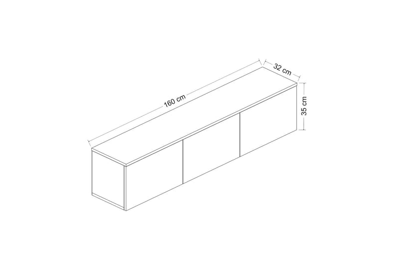Neon tv-taso 160x32 cm tummansininen - Hanah Home - Huonekalut - TV- & Mediakalusteet - Tv taso & Mediataso