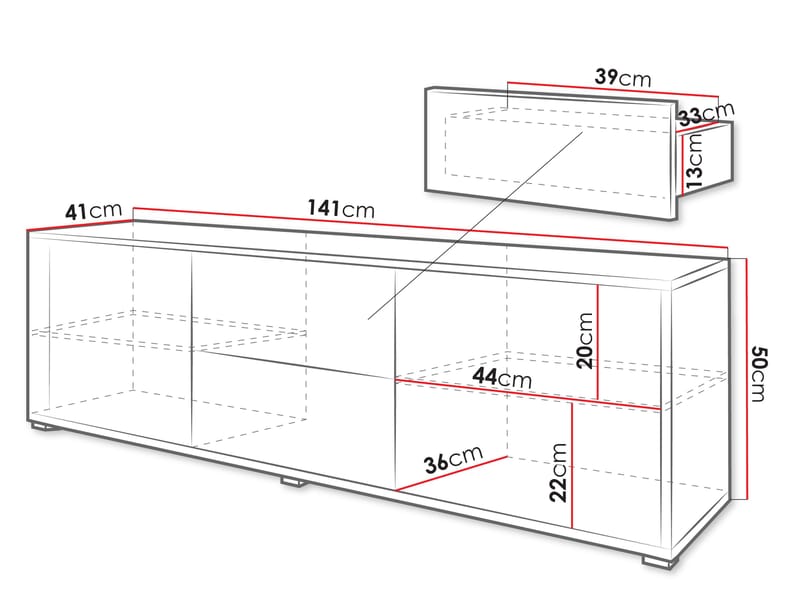 Agawal TV-taso 141 cm - Ruskea - Huonekalut - TV- & Mediakalusteet - Tv taso & Mediataso
