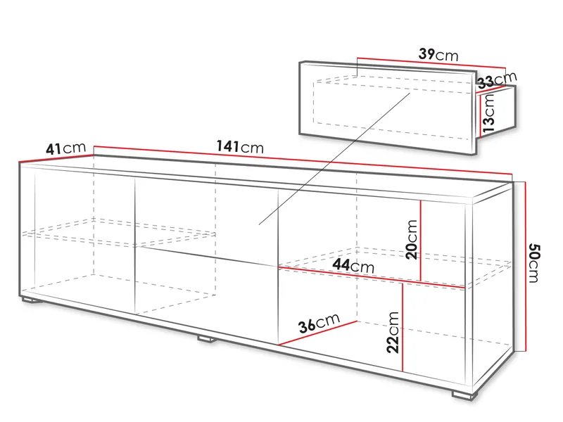 Agawal TV-taso 141 cm - Ruskea - Huonekalut - TV- & Mediakalusteet - Tv taso & Mediataso