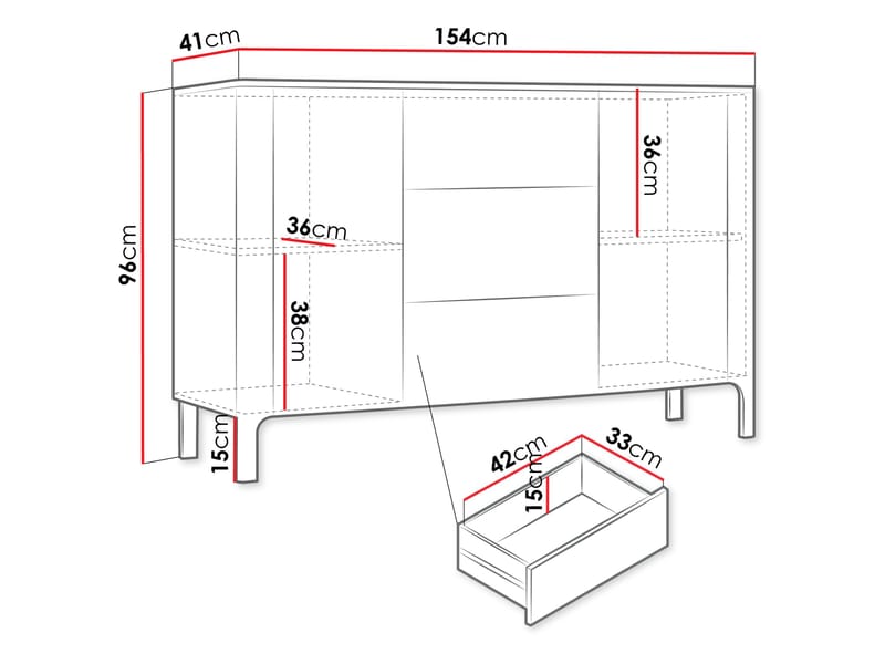 Aggarwal Senkki 154 cm - Säilytys - Säilytyskalusteet - Senkki