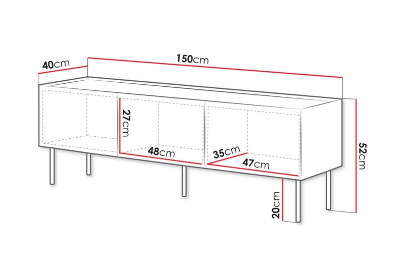 Akie TV-taso 150 cm - Beige - Huonekalut - TV- & Mediakalusteet - Tv taso & Mediataso