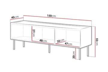 Akie TV-taso 150 cm - Vihreä - Huonekalut - TV- & Mediakalusteet - Tv taso & Mediataso