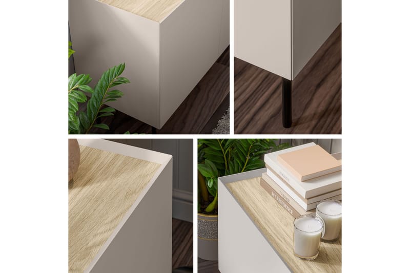 Akie TV-taso 200 cm - Beige - Huonekalut - TV- & Mediakalusteet - Tv taso & Mediataso