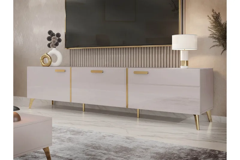 Akihiko TV-taso 204 cm - Cashmere - Huonekalut - TV- & Mediakalusteet - Tv taso & Mediataso