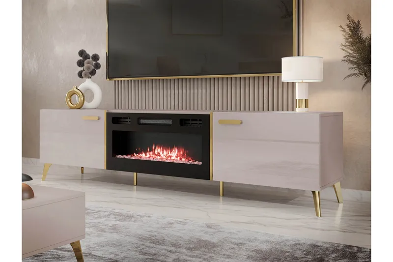 Akihiko TV-taso 214 cm - Cashmere - Huonekalut - TV- & Mediakalusteet - Tv taso & Mediataso