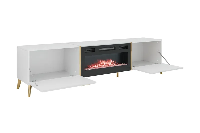 Akihiko TV-taso 214 cm - Valkoinen - Huonekalut - TV- & Mediakalusteet - Tv taso & Mediataso