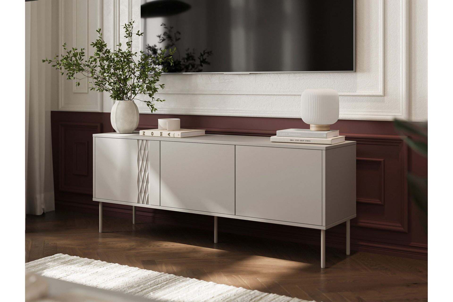 Akiko TV-taso 150 cm - Beige - Huonekalut - TV- & Mediakalusteet - Tv taso & Mediataso