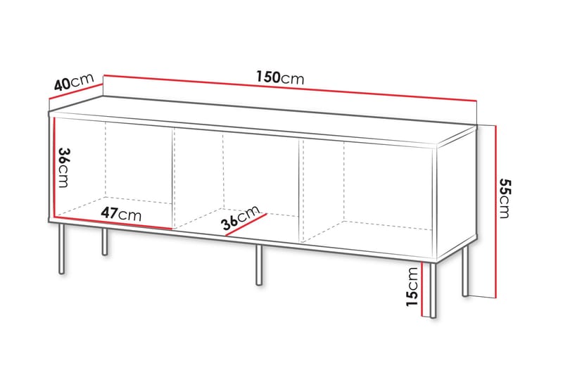 Akiko TV-taso 150 cm - Vihreä - Huonekalut - TV- & Mediakalusteet - Tv taso & Mediataso