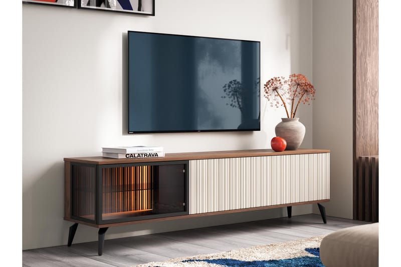 Akinari TV-taso 180 cm - Ruskea / Beige - Huonekalut - TV- & Mediakalusteet - Tv taso & Mediataso