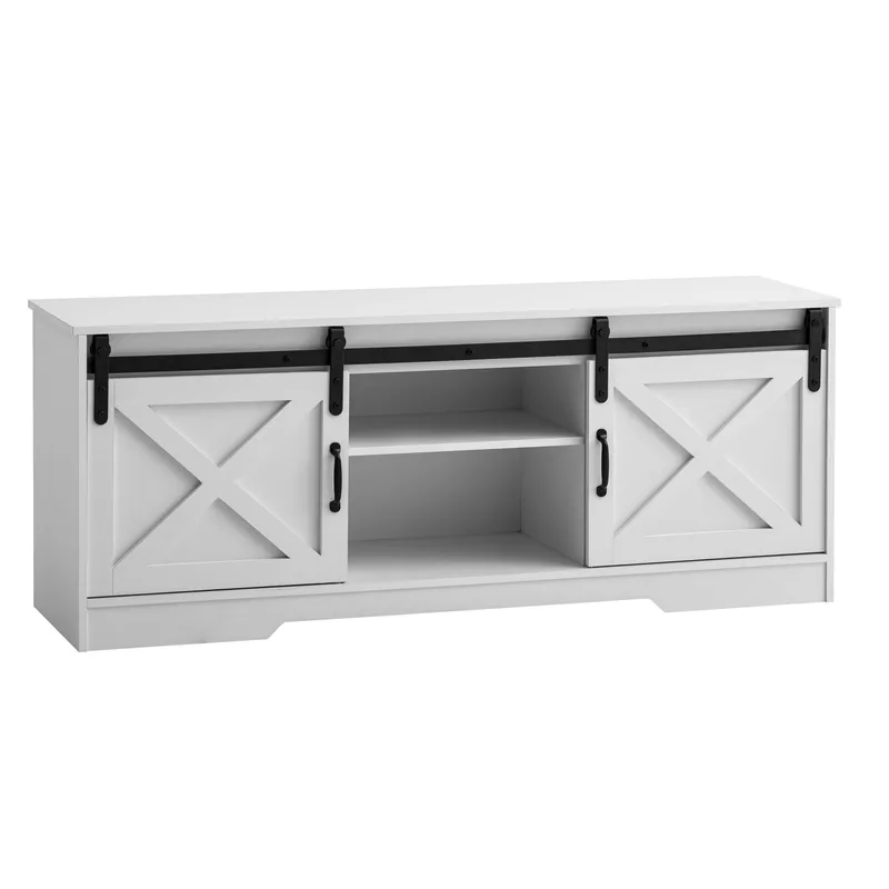 Alino TV-taso 150 cm, Valkoinen, mustat metalliosat