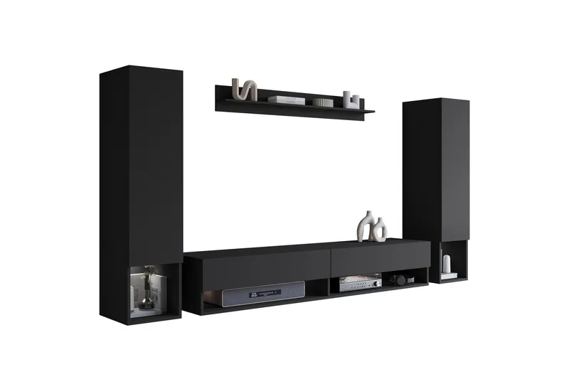 Amadeo TV-huonekalusetti, Musta