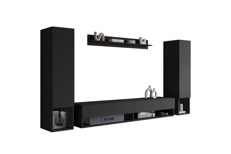 Amadeo TV-huonekalusetti - Musta - Huonekalut - TV- & Mediakalusteet - TV-kalustepaketti
