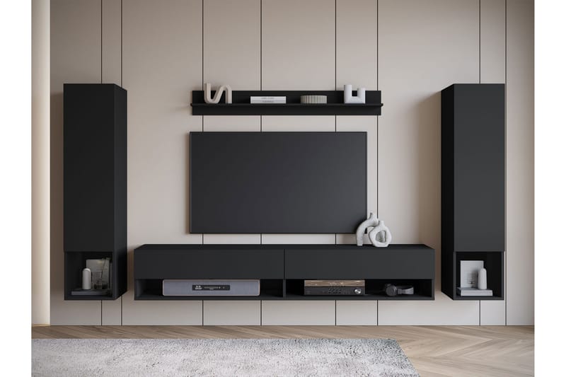 Amadeo TV-huonekalusetti - Musta - Huonekalut - TV- & Mediakalusteet - TV-kalustepaketti