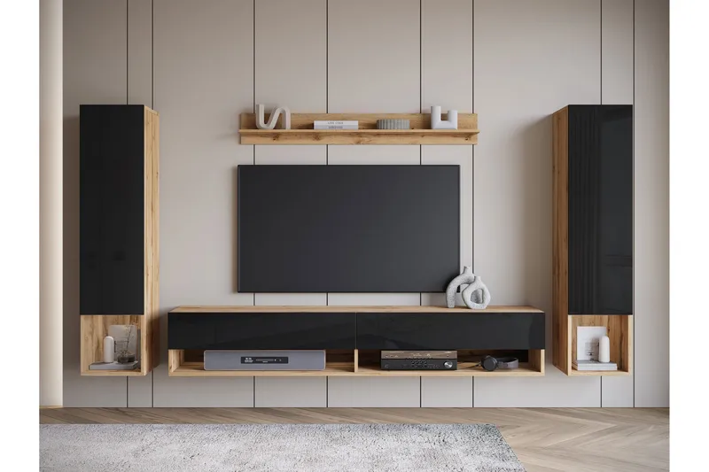 Amadeo TV-huonekalusetti - Ruskea / Musta - Huonekalut - TV- & Mediakalusteet - TV-kalustepaketti