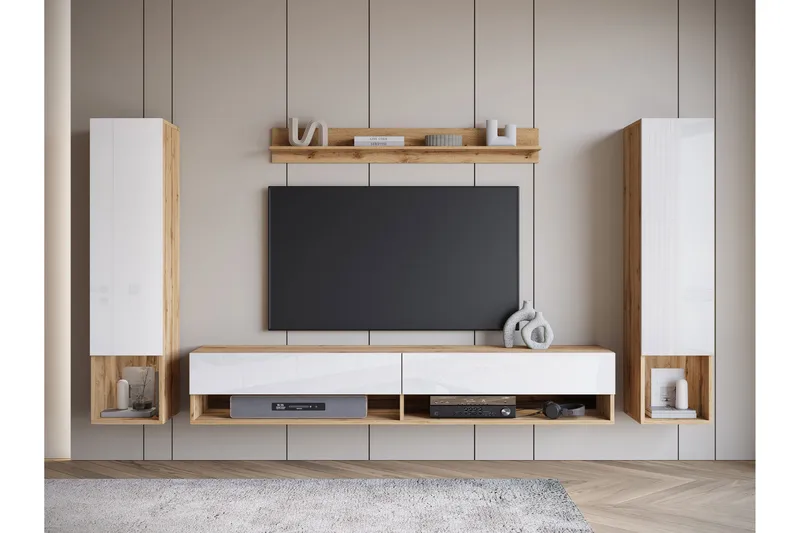 Amadeo TV-huonekalusetti - Ruskea / Valkoinen - Huonekalut - TV- & Mediakalusteet - TV-kalustepaketti