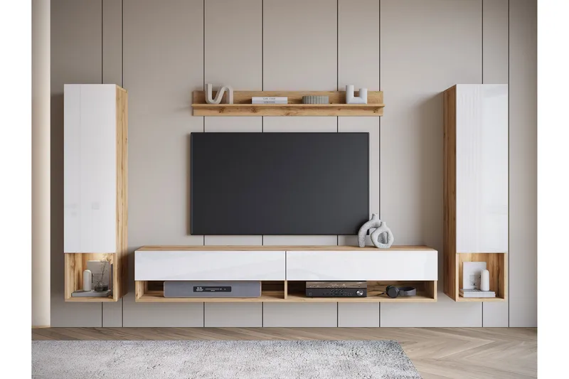 Amadeo TV-huonekalusetti - Ruskea / Valkoinen - Huonekalut - TV- & Mediakalusteet - TV-kalustepaketti