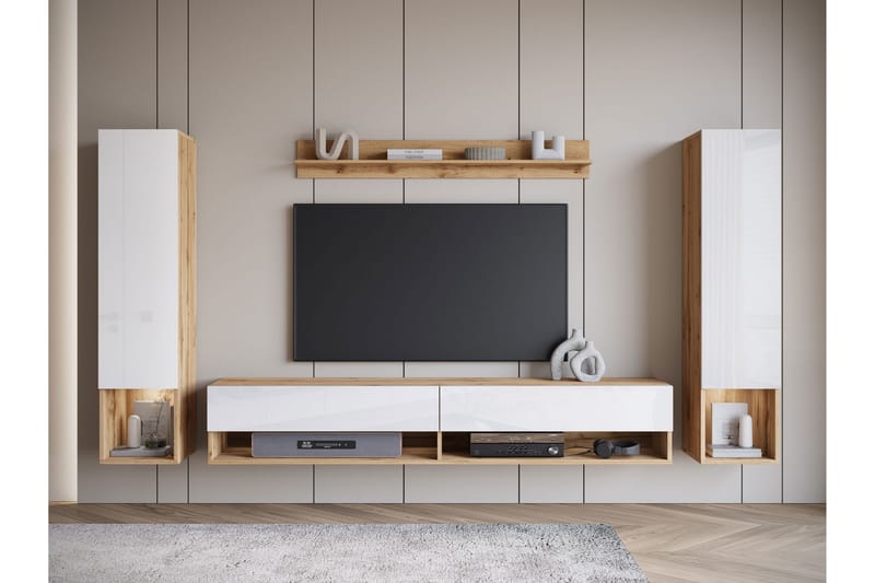 Amadeo TV-huonekalusetti - Ruskea / Valkoinen - Huonekalut - TV- & Mediakalusteet - TV-kalustepaketti