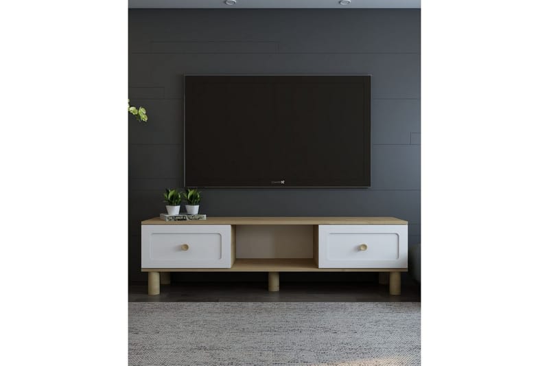 Amarinda TV-taso 150 cm - Ruskea/Valkoinen - Huonekalut - TV- & Mediakalusteet - Tv taso & Mediataso