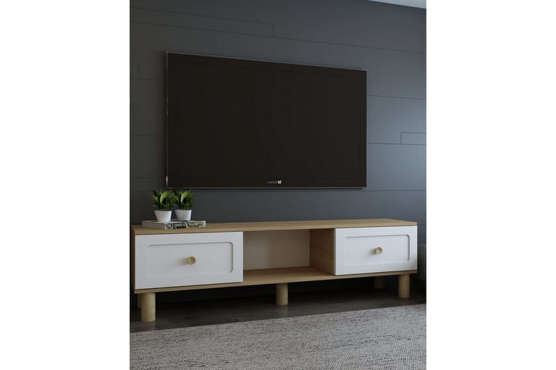 Amarinda TV-taso 150 cm - Ruskea/Valkoinen - Huonekalut - TV- & Mediakalusteet - Tv taso & Mediataso