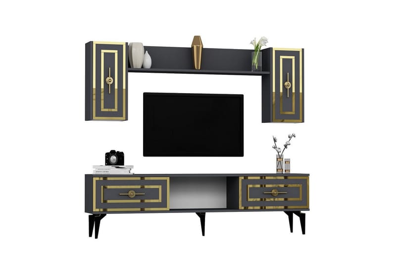 Barriet TV-kalustesarja 150x29,6 cm - Antrasiitti - Huonekalut - TV- & Mediakalusteet - TV-kalustepaketti