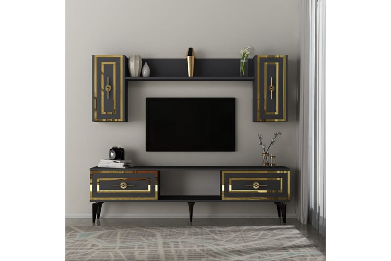 Barriet TV-kalustesarja 150x29,6 cm - Antrasiitti - Huonekalut - TV- & Mediakalusteet - TV-kalustepaketti
