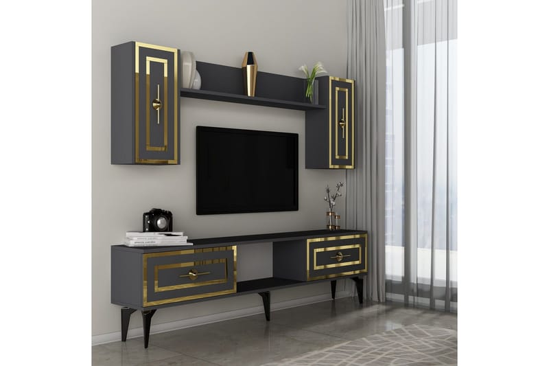 Barriet TV-kalustesarja 150x29,6 cm - Antrasiitti - Huonekalut - TV- & Mediakalusteet - TV-kalustepaketti