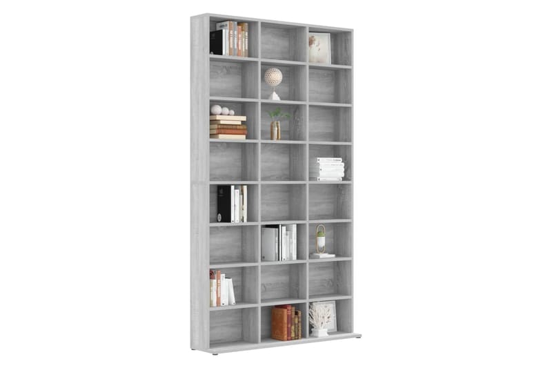 beBasic CD-hylly harmaa Sonoma 102x23x177,5 cm tekninen puu - Harmaa - Huonekalut - TV- & Mediakalusteet - CD-hylly & DVD-hylly