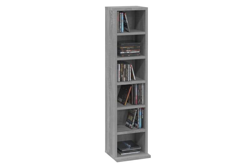 beBasic CD-hylly harmaa Sonoma 21x20x88 cm tekninen puu - Harmaa - Huonekalut - TV- & Mediakalusteet - CD-hylly & DVD-hylly