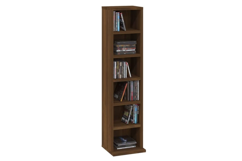 beBasic CD-hylly ruskea tammi 21x20x88 cm tekninen puu - Ruskea - Huonekalut - TV- & Mediakalusteet - CD-hylly & DVD-hylly